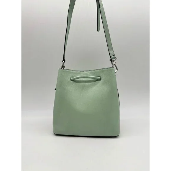 Donna Karan NY Lawrence smooth leather bucket crossbody bag -Jade/Sage USED - Picture 12 of 16